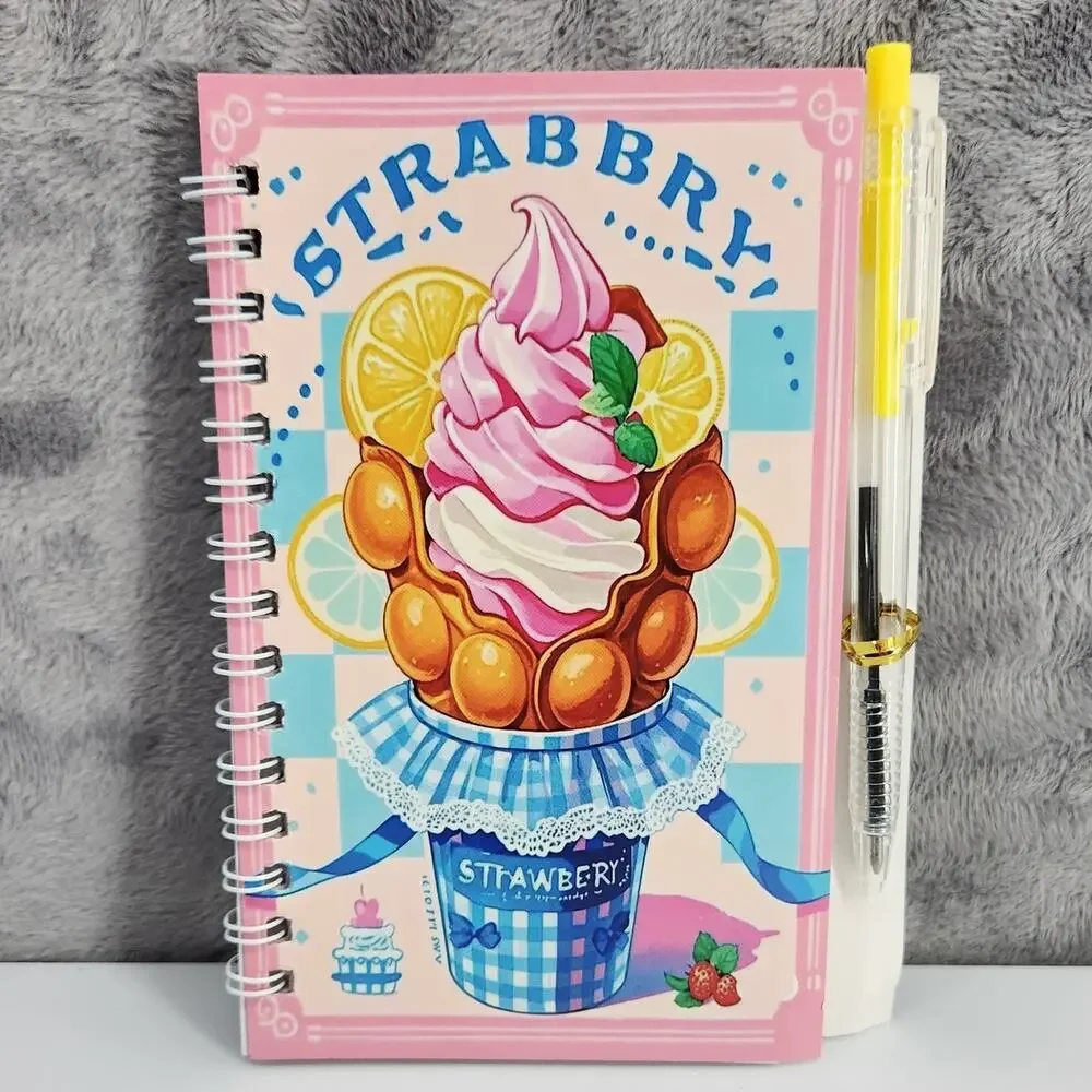 2 Spiral Pocket Notebook/Pen Ice Cream Cones 4x5.5